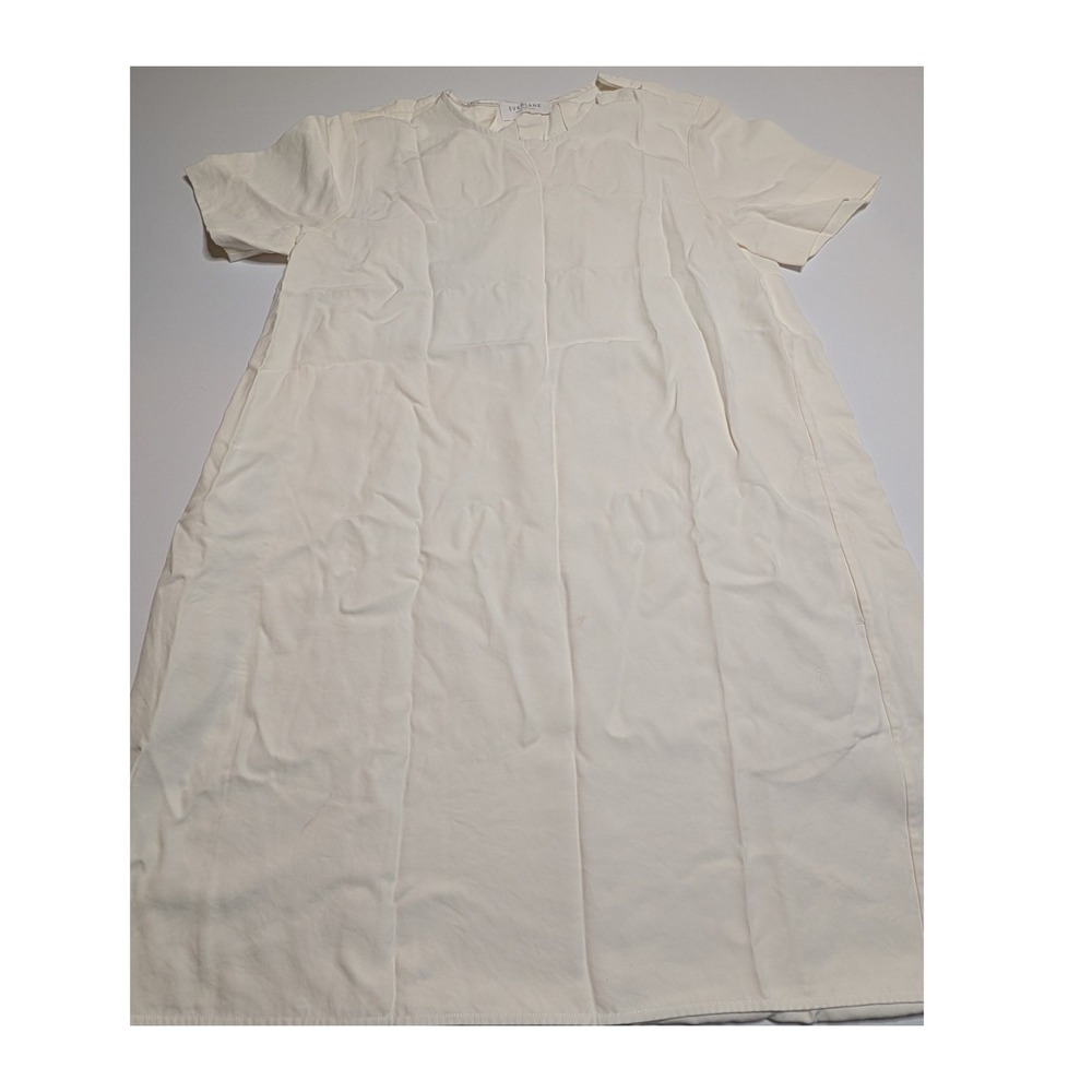 Everlane Womens Bone White Triacetate Short Sleeve Shift Dress Size 6 RN139393